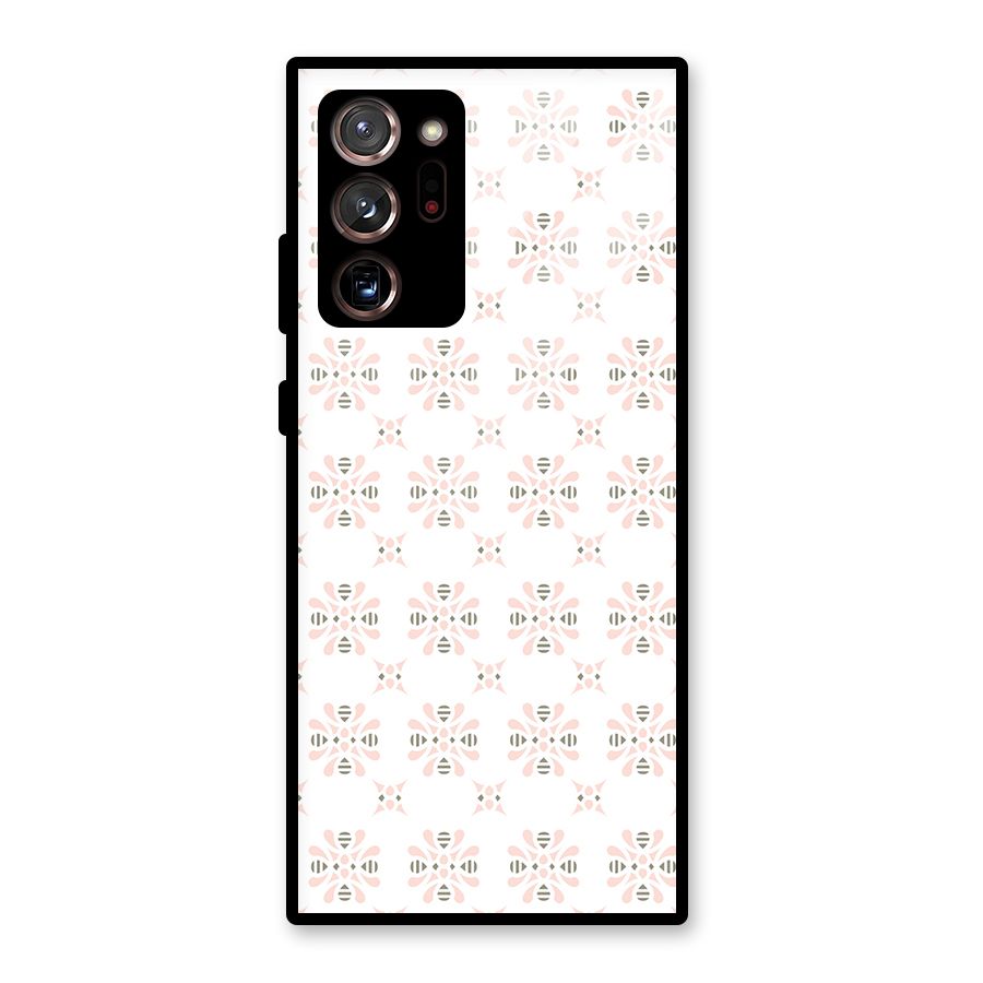 Pink Floral Pattern Glass Back Case for Galaxy Note 20 Ultra