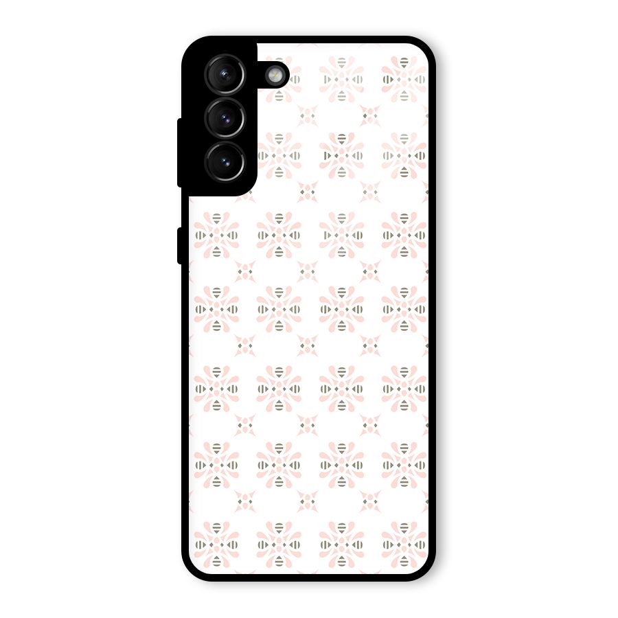 Pink Floral Pattern Glass Back Case for Galaxy S21 Plus