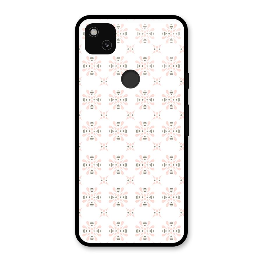Pink Floral Pattern Glass Back Case for Google Pixel 4a