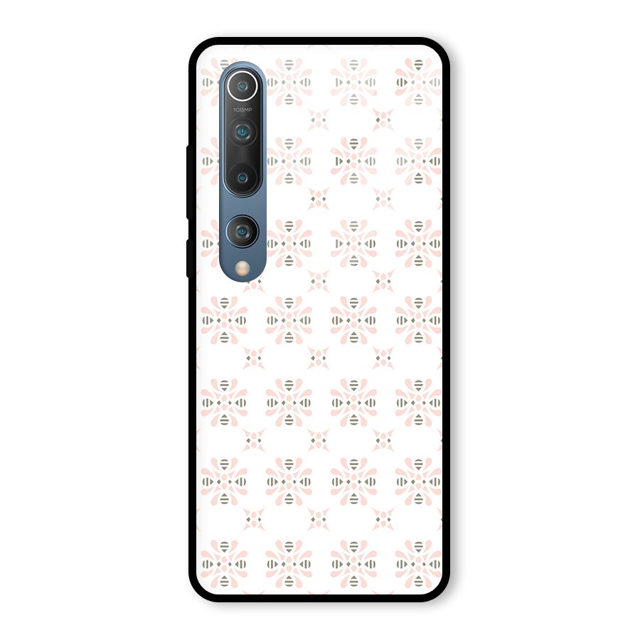 Pink Floral Pattern Glass Back Case for Mi 10