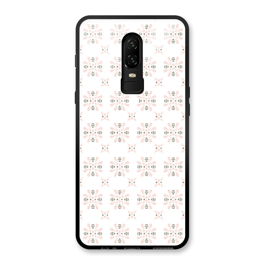 Pink Floral Pattern Glass Back Case for OnePlus 6