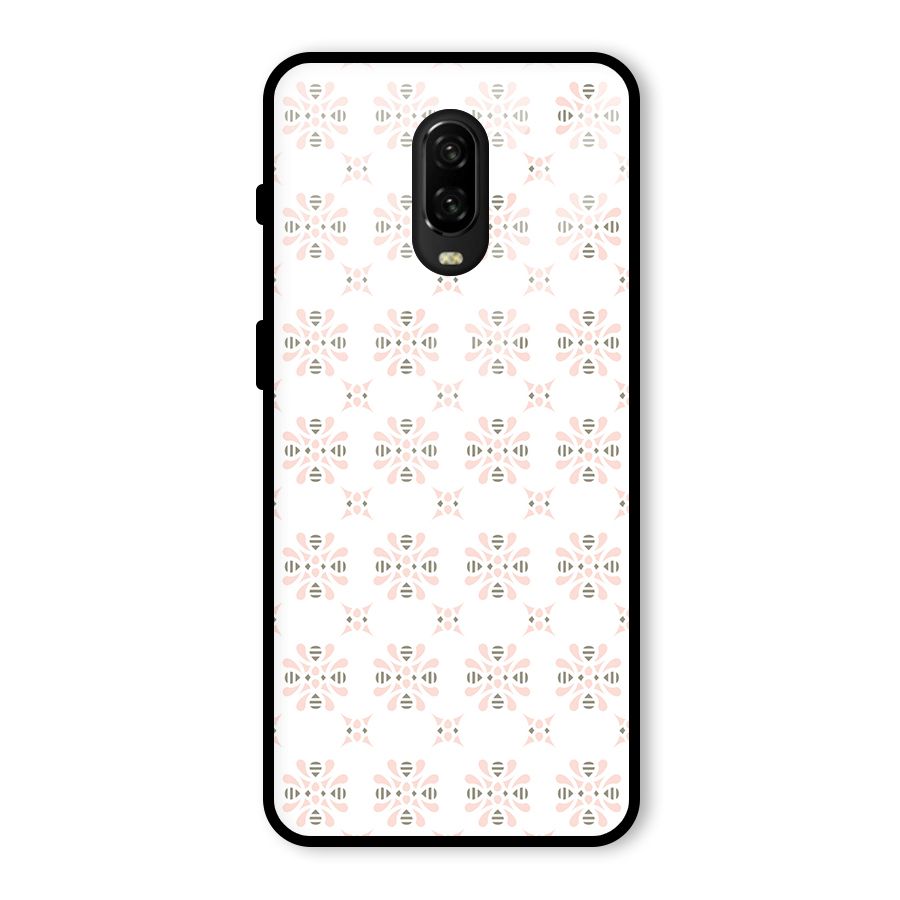 Pink Floral Pattern Glass Back Case for OnePlus 6T