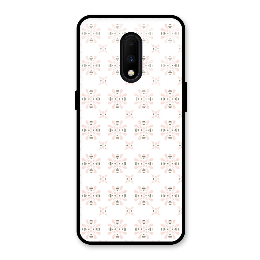 Pink Floral Pattern Glass Back Case for OnePlus 7