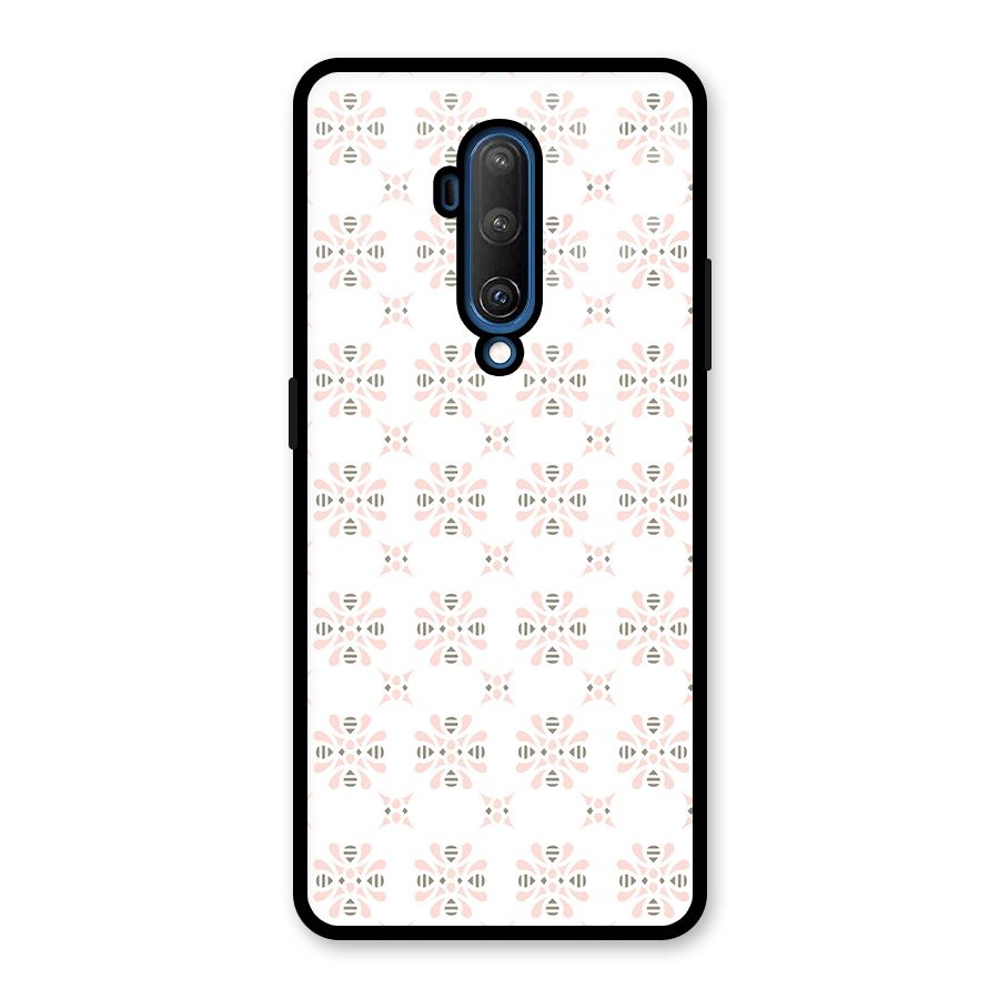 Pink Floral Pattern Glass Back Case for OnePlus 7T Pro
