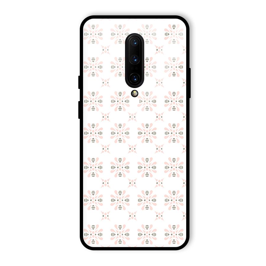 Pink Floral Pattern Glass Back Case for OnePlus 7 Pro