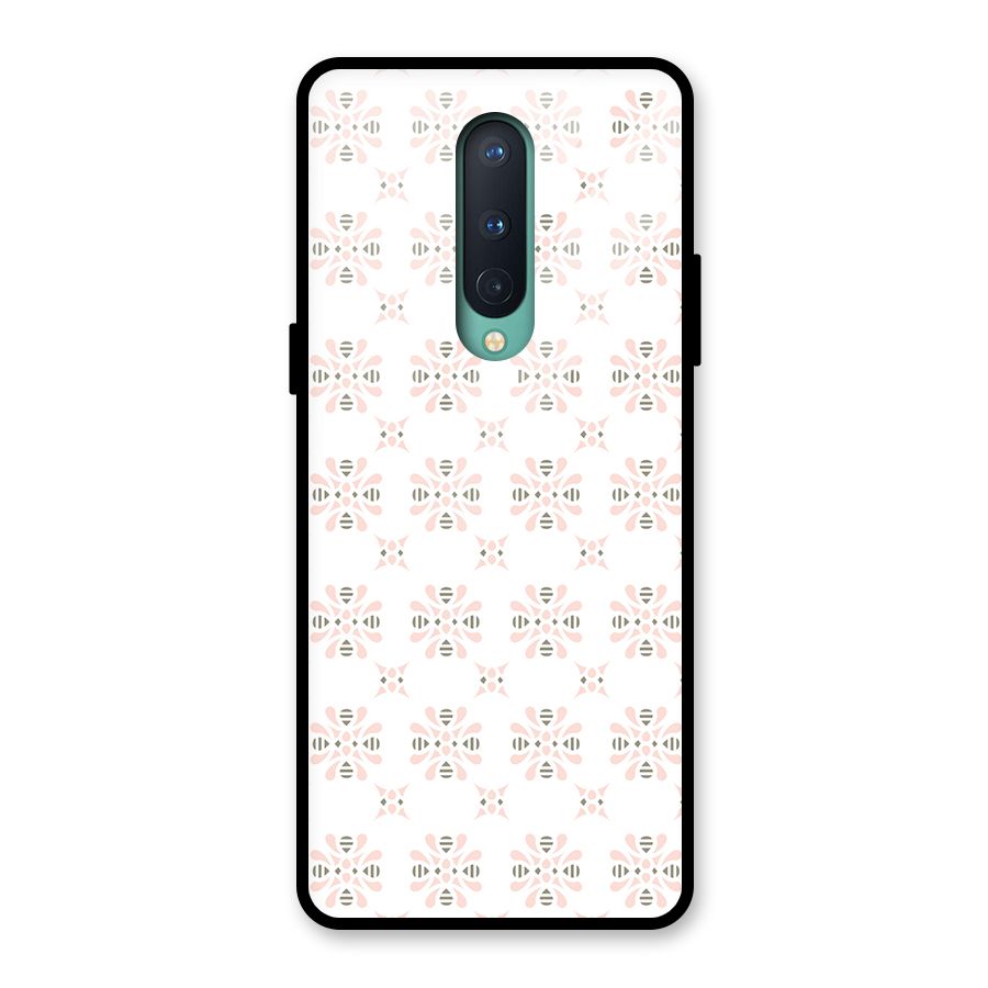 Pink Floral Pattern Glass Back Case for OnePlus 8