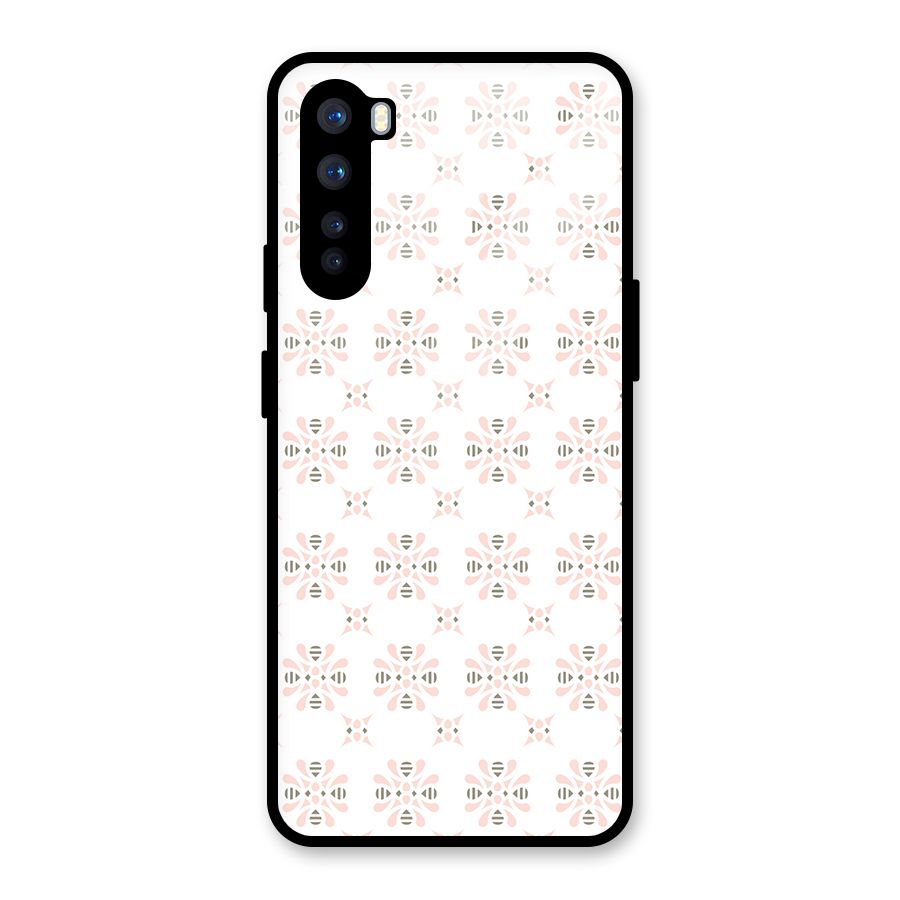 Pink Floral Pattern Glass Back Case for OnePlus Nord
