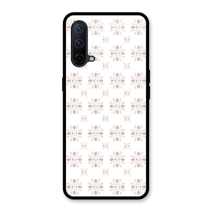Pink Floral Pattern Glass Back Case for OnePlus Nord CE 5G