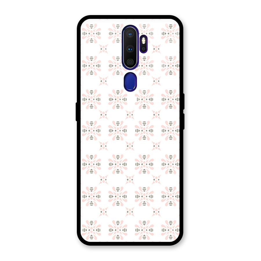 Pink Floral Pattern Glass Back Case for Oppo A9 (2020)