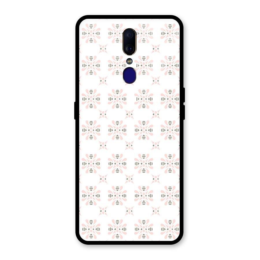 Pink Floral Pattern Glass Back Case for Oppo F11