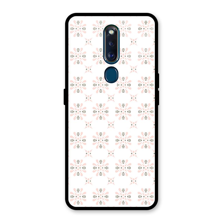Pink Floral Pattern Glass Back Case for Oppo F11 Pro