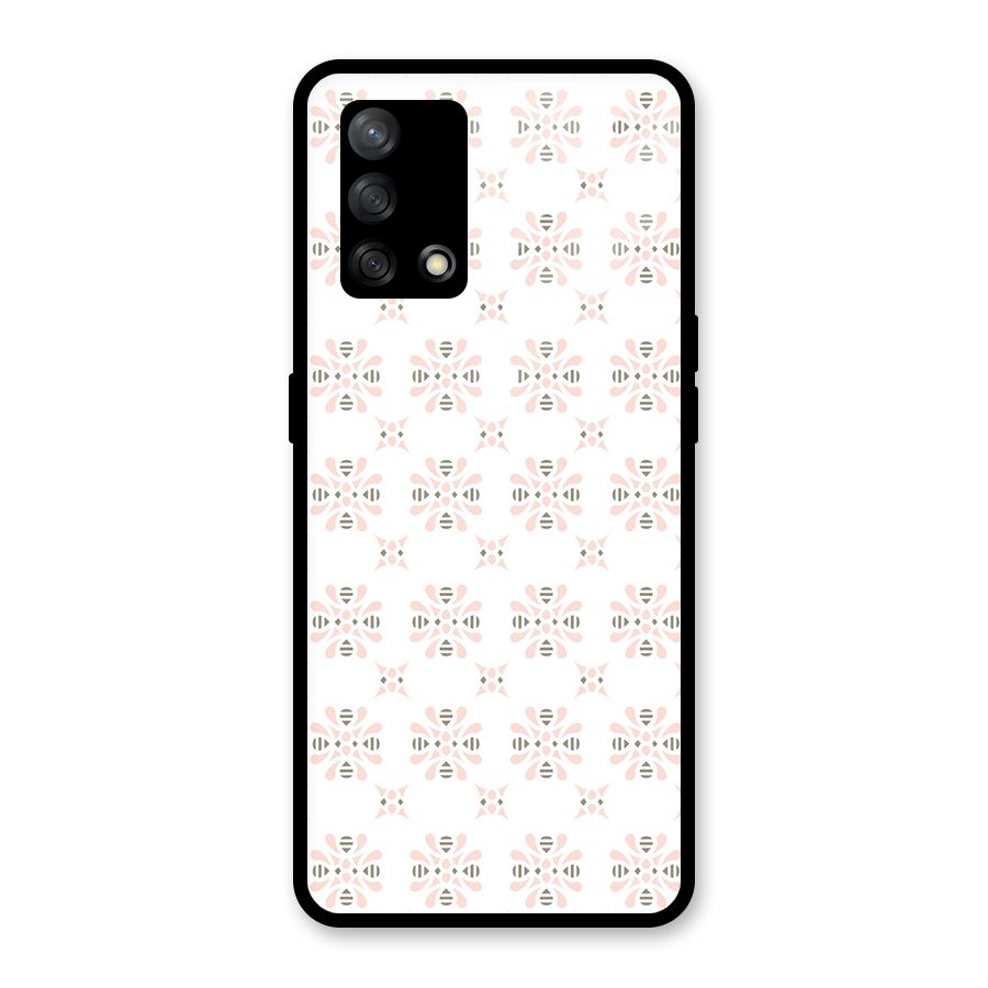 Pink Floral Pattern Glass Back Case for Oppo F19