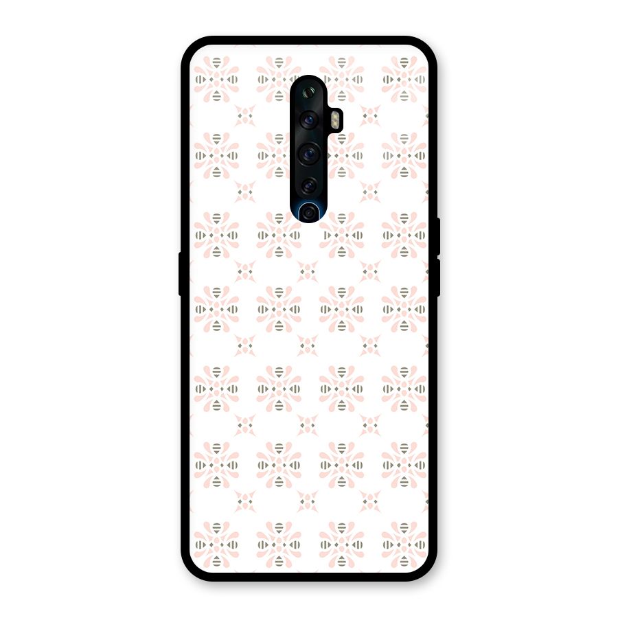 Pink Floral Pattern Glass Back Case for Oppo Reno2 Z