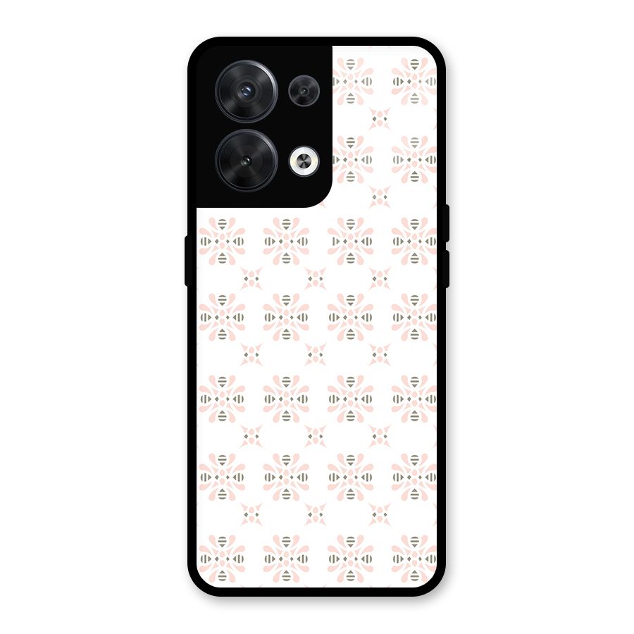 Pink Floral Pattern Glass Back Case for Oppo Reno8 5G