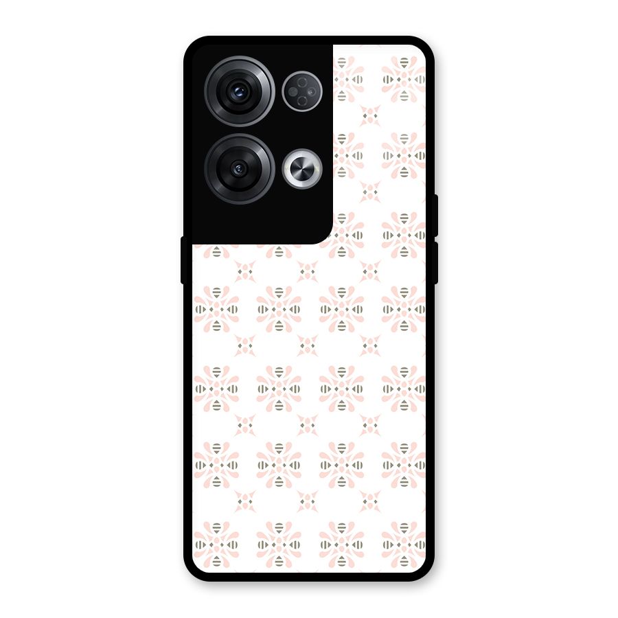 Pink Floral Pattern Glass Back Case for Oppo Reno8 Pro 5G