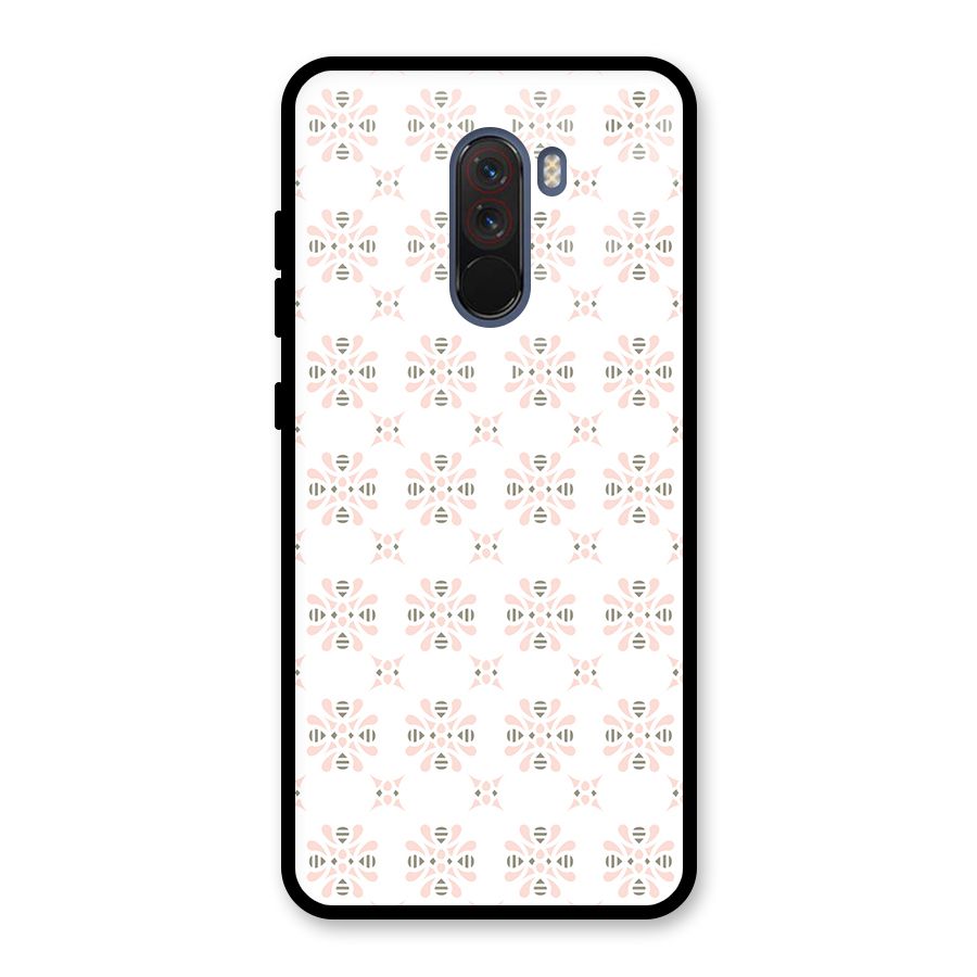 Pink Floral Pattern Glass Back Case for Poco F1