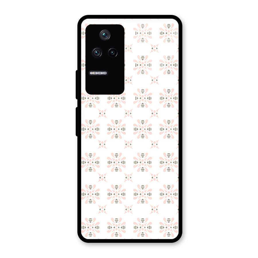 Pink Floral Pattern Glass Back Case for Poco F4 5G