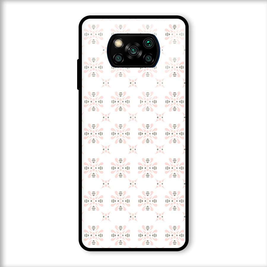Pink Floral Pattern Glass Back Case for Poco X3