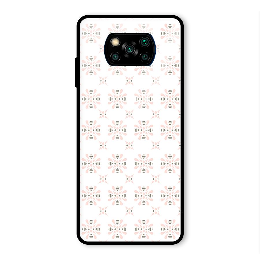 Pink Floral Pattern Glass Back Case for Poco X3 Pro