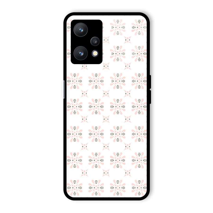 Pink Floral Pattern Glass Back Case for Realme 9 Pro 5G