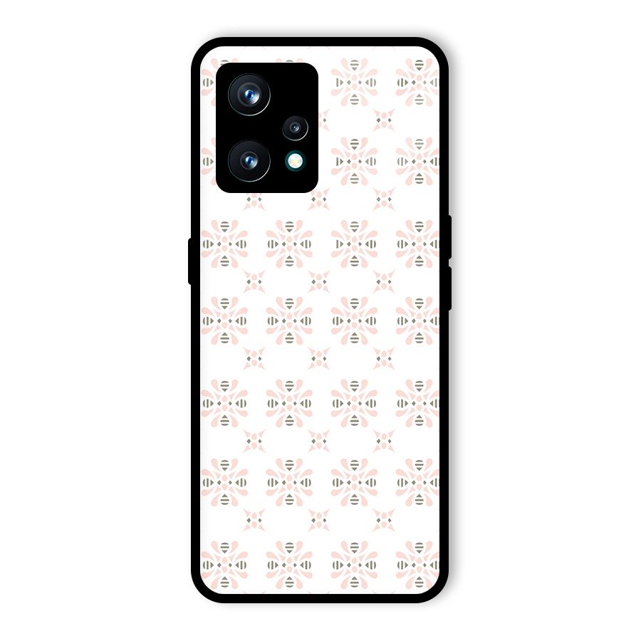 Pink Floral Pattern Glass Back Case for Realme 9 Pro Plus 5G