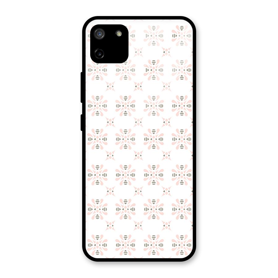 Pink Floral Pattern Glass Back Case for Realme C11