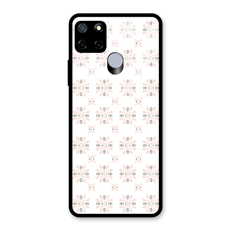 Pink Floral Pattern Glass Back Case for Realme C12