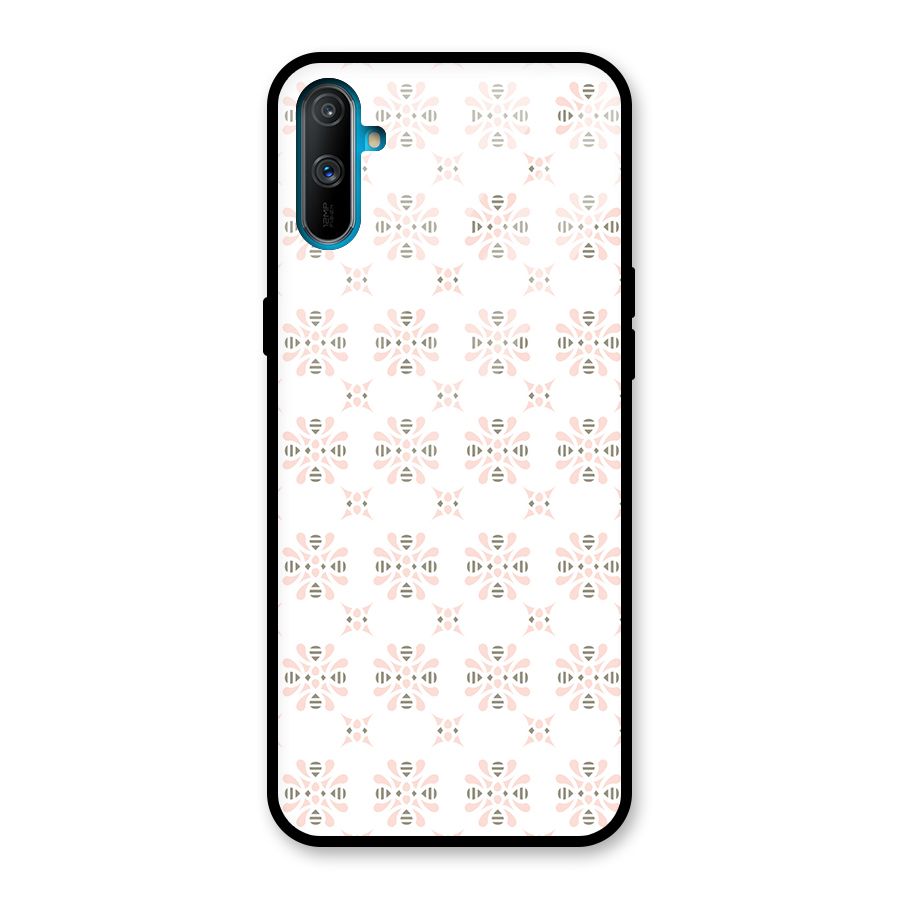 Pink Floral Pattern Glass Back Case for Realme C3