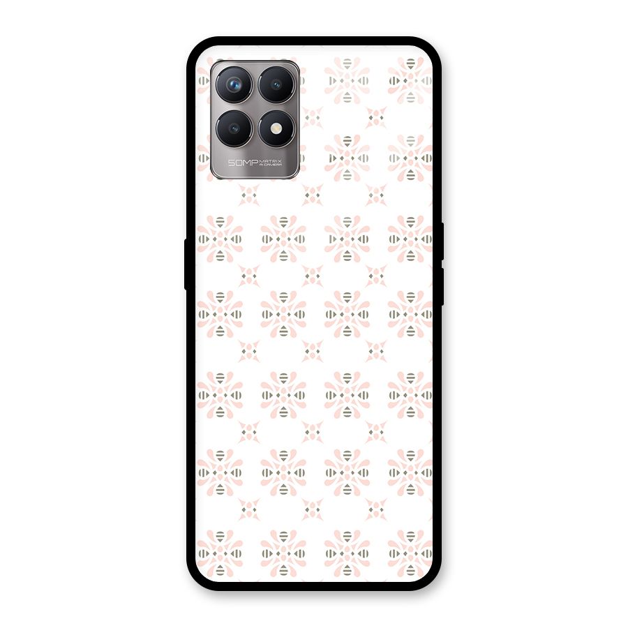 Pink Floral Pattern Glass Back Case for Realme Narzo 50