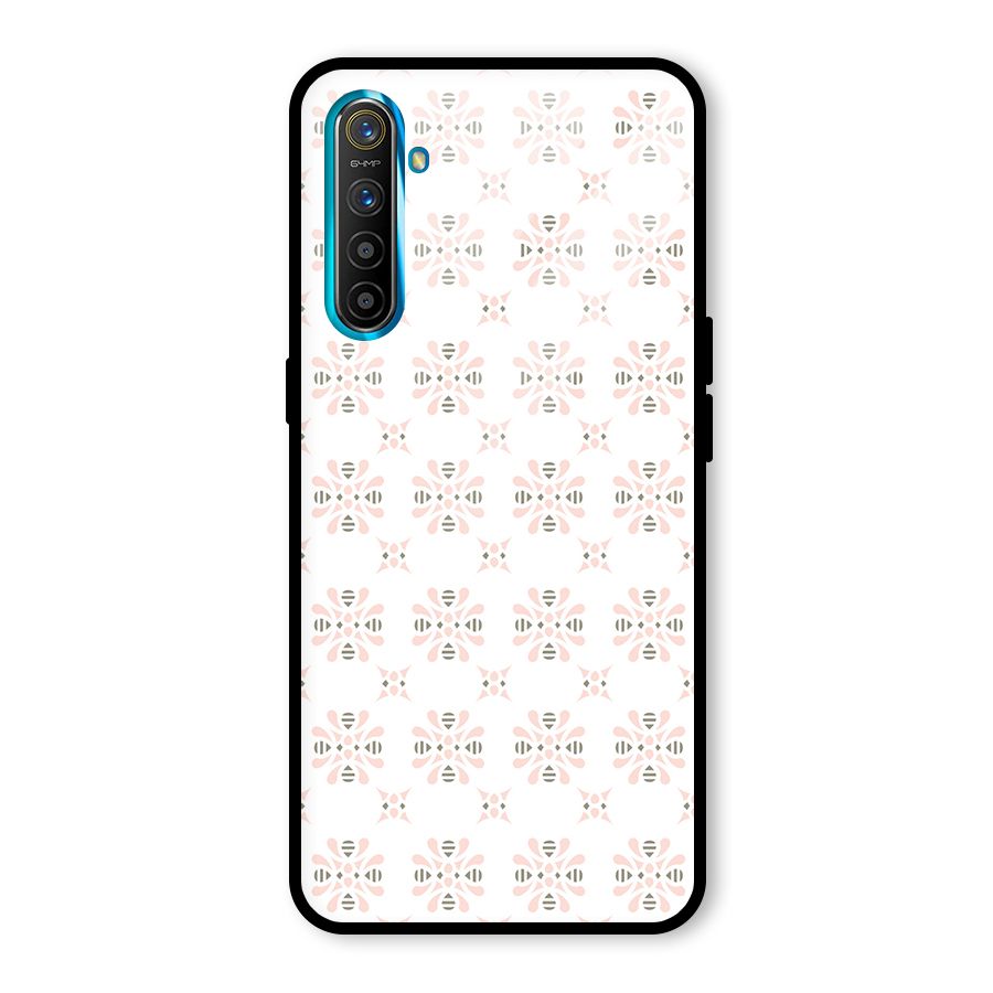Pink Floral Pattern Glass Back Case for Realme X2