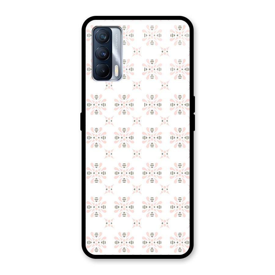 Pink Floral Pattern Glass Back Case for Realme X7