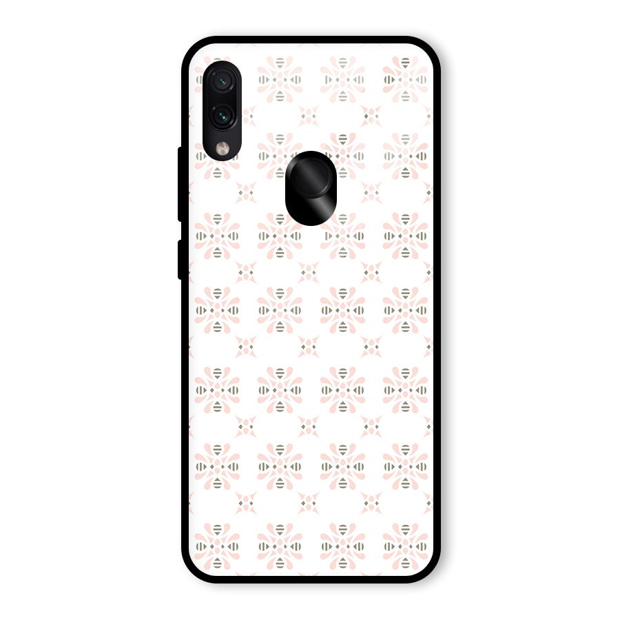 Pink Floral Pattern Glass Back Case for Redmi Note 7