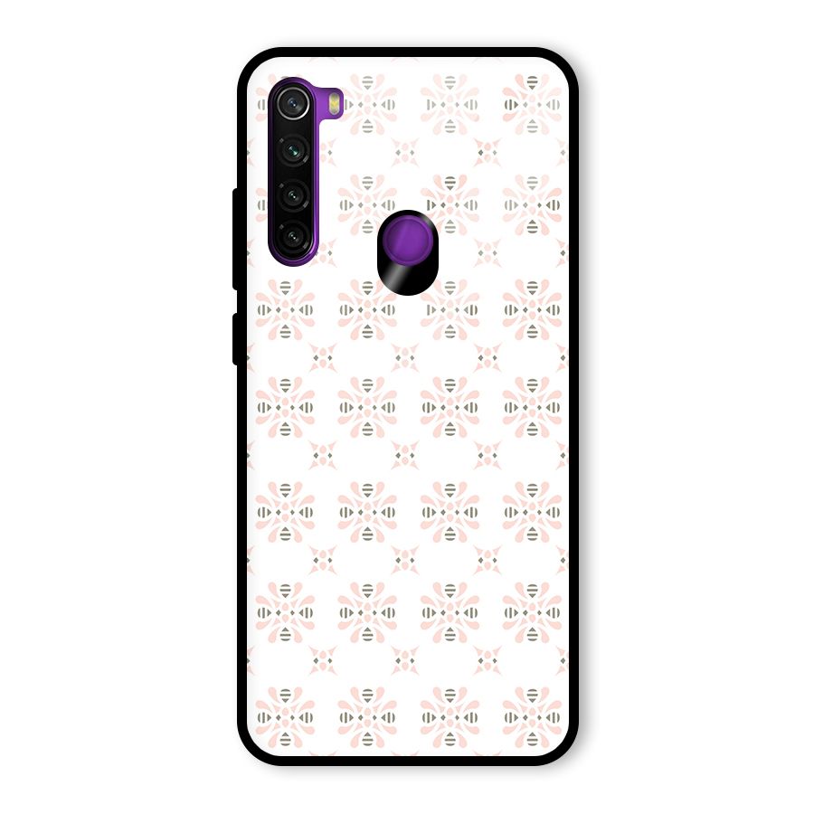 Pink Floral Pattern Glass Back Case for Redmi Note 8