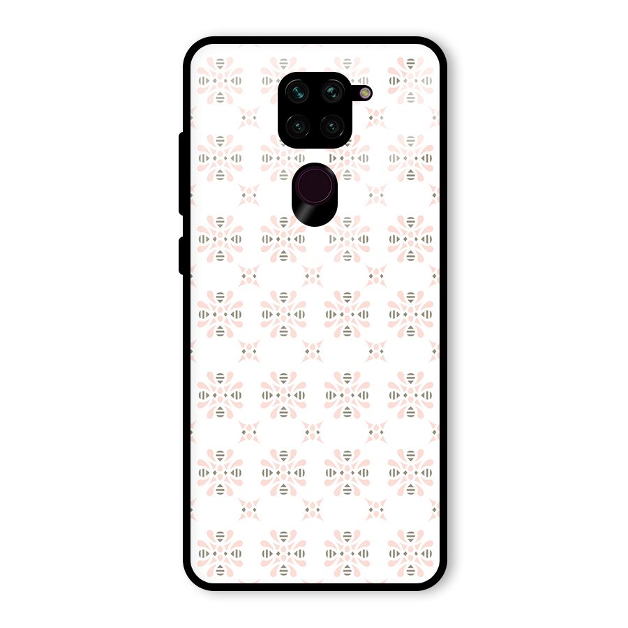 Pink Floral Pattern Glass Back Case for Redmi Note 9