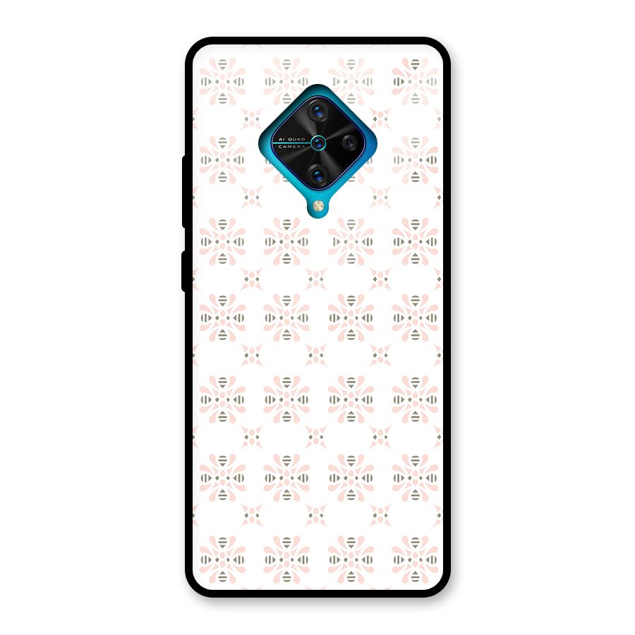 Pink Floral Pattern Glass Back Case for Vivo S1 Pro