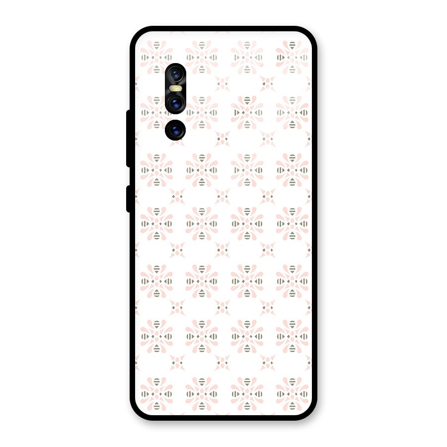 Pink Floral Pattern Glass Back Case for Vivo V15 Pro