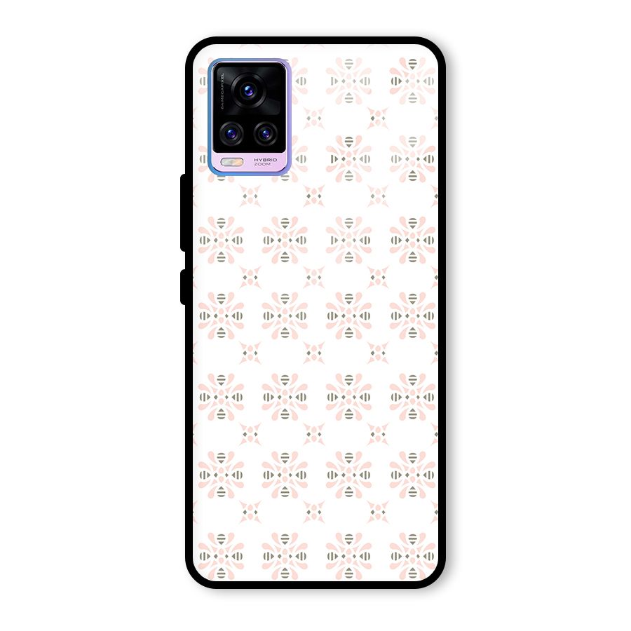 Pink Floral Pattern Glass Back Case for Vivo V20 Pro