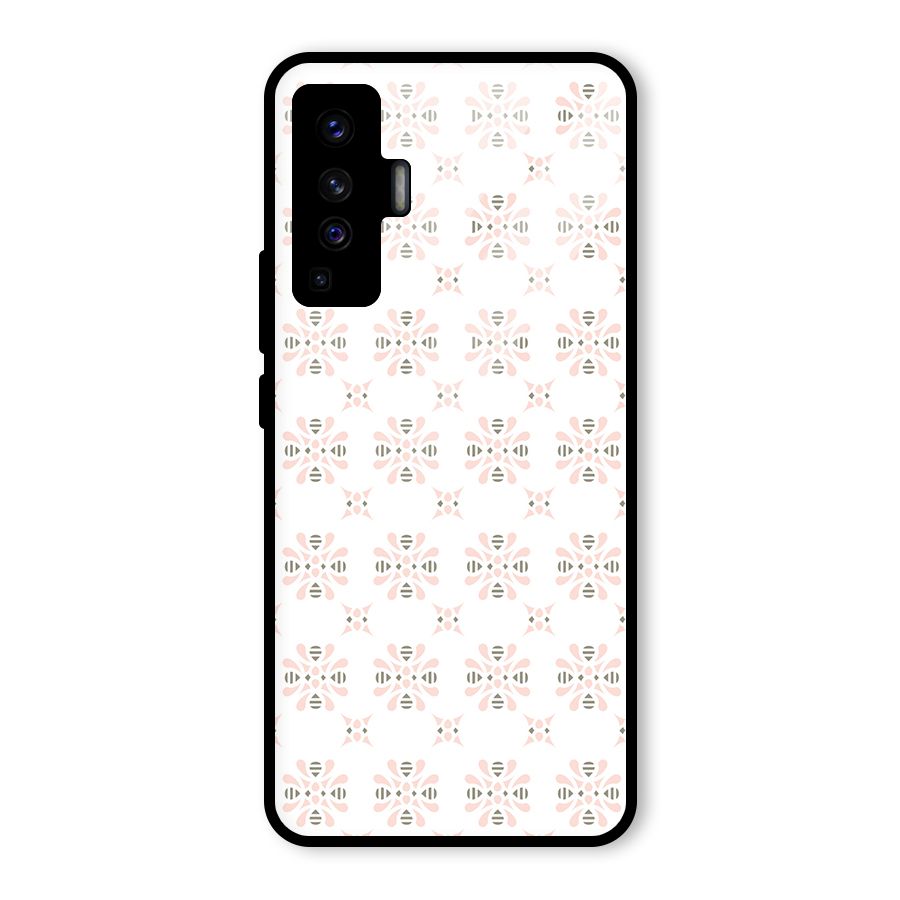 Pink Floral Pattern Glass Back Case for Vivo X50