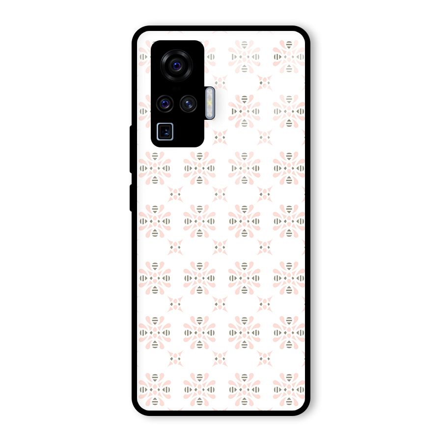 Pink Floral Pattern Glass Back Case for Vivo X50 Pro