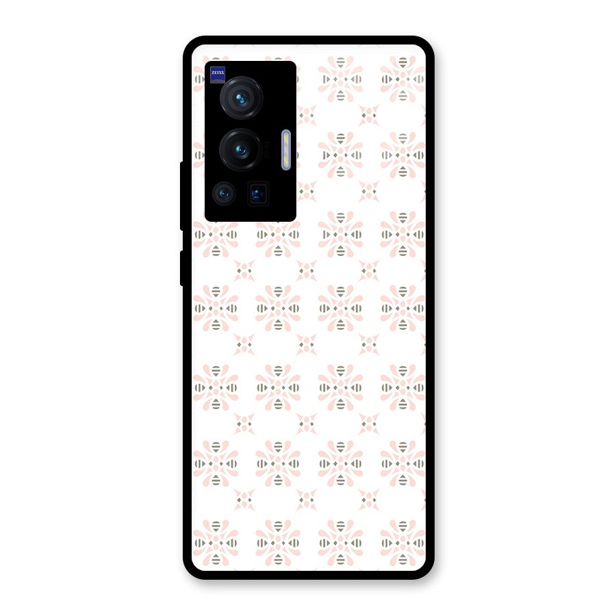 Pink Floral Pattern Glass Back Case for Vivo X70 Pro