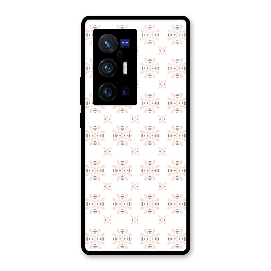 Pink Floral Pattern Glass Back Case for Vivo X70 Pro Plus