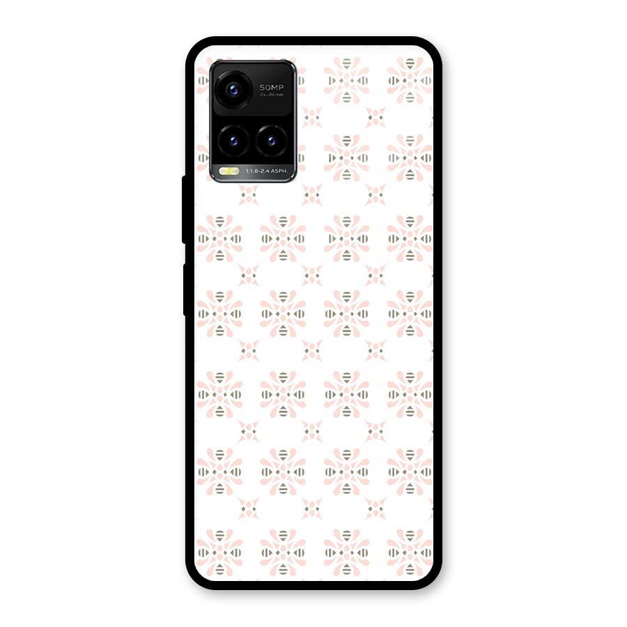 Pink Floral Pattern Glass Back Case for Vivo Y21T