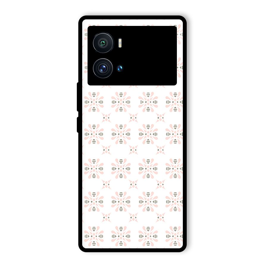 Pink Floral Pattern Glass Back Case for Vivo iQOO 9 Pro