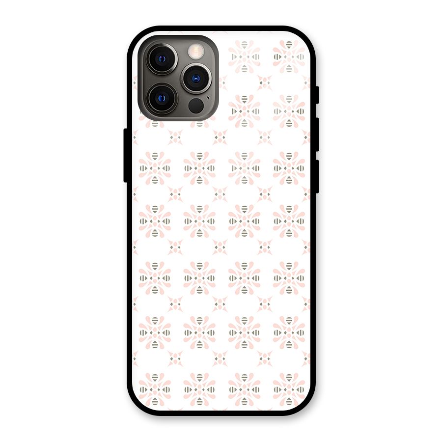 Pink Floral Pattern Glass Back Case for iPhone 12 Pro