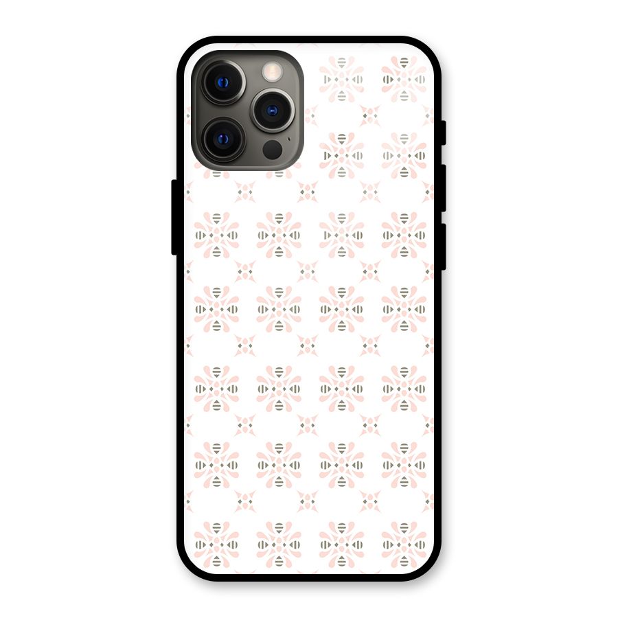 Pink Floral Pattern Glass Back Case for iPhone 12 Pro Max