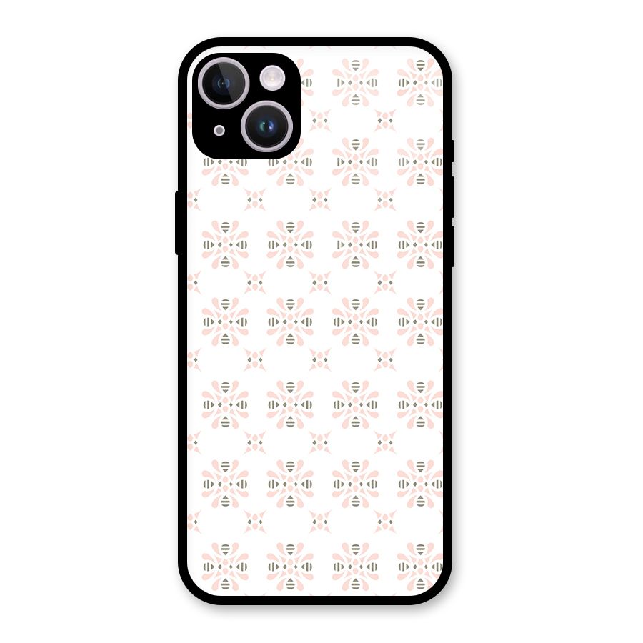 Pink Floral Pattern Glass Back Case for iPhone 14 Plus