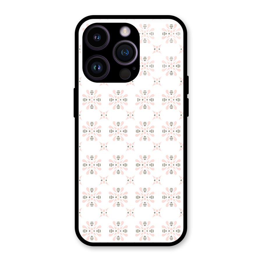 Pink Floral Pattern Glass Back Case for iPhone 14 Pro