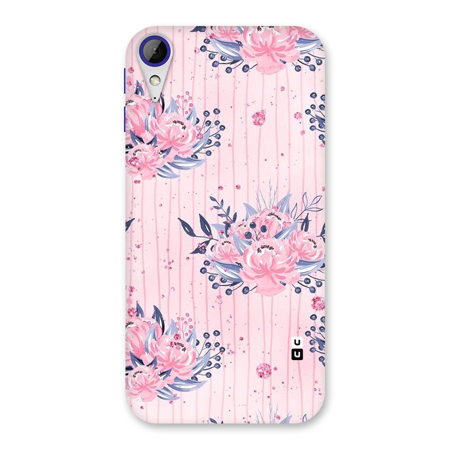 Pink Floral and Stripes Back Case for Desire 830