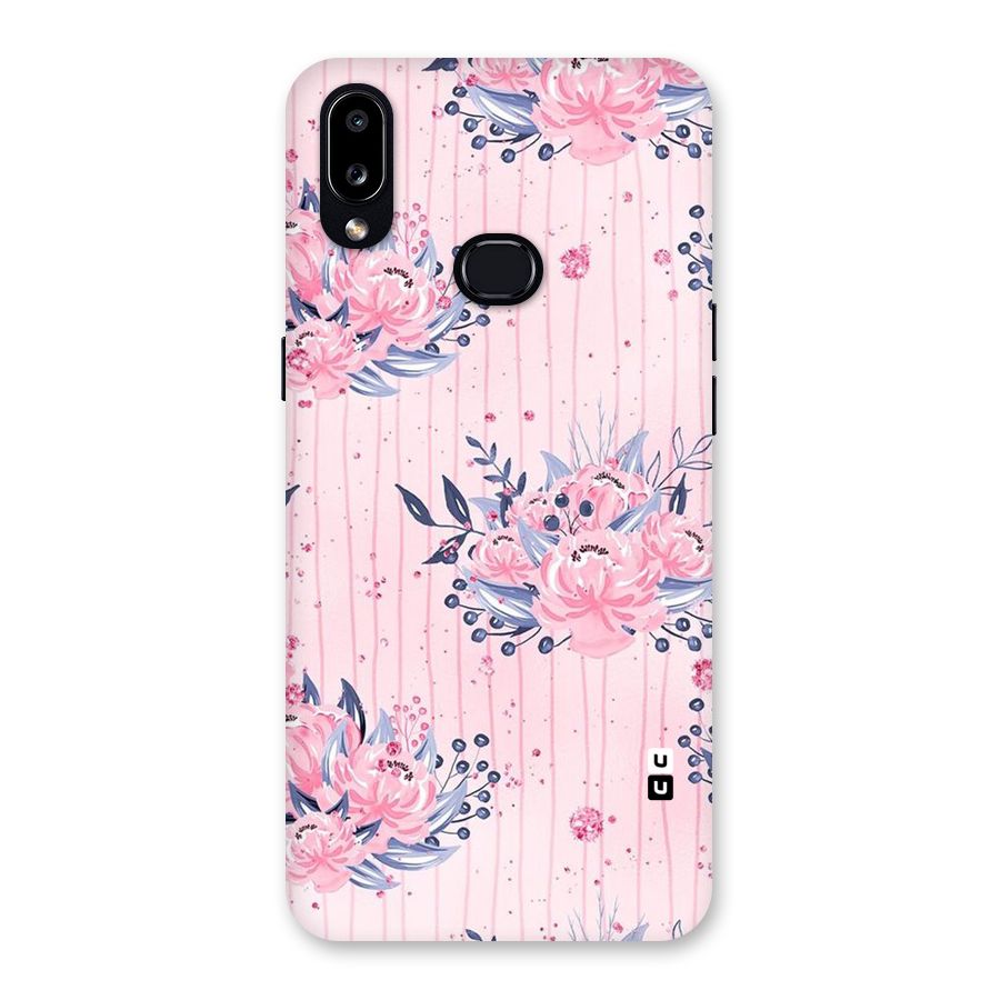 Pink Floral and Stripes Back Case for Galaxy A10s