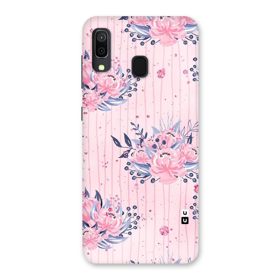 Pink Floral and Stripes Back Case for Galaxy A30
